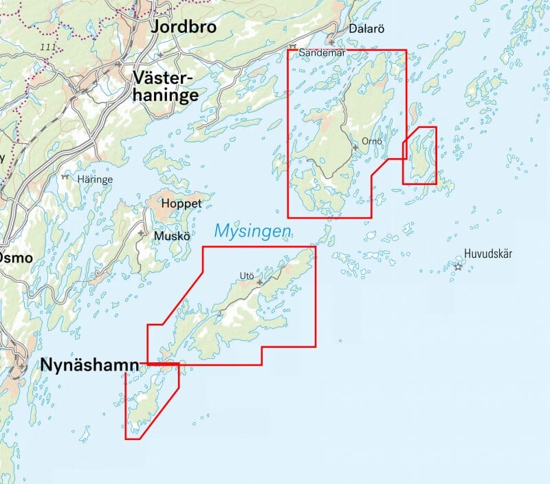 Carte des sentiers - Utö & Ornö stigkarta (Suède) | Calazo carte de randonnée Calazo