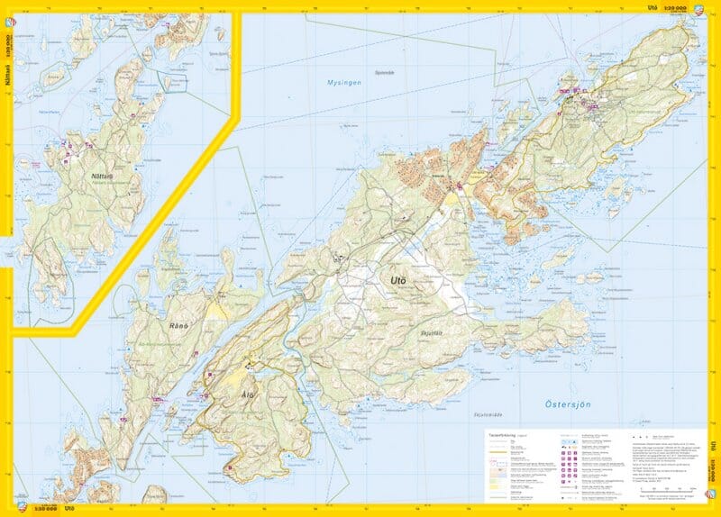 Carte des sentiers - Utö & Ornö stigkarta (Suède) | Calazo carte de randonnée Calazo