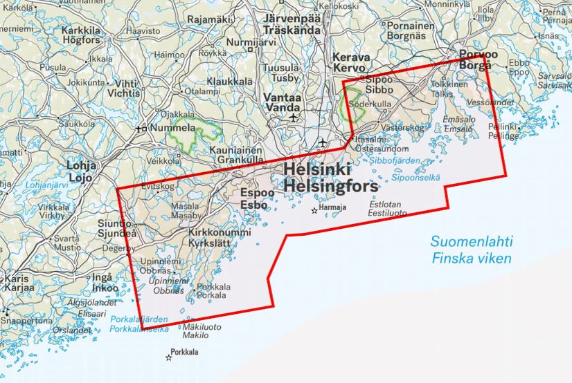 Carte des sports nautiques - Helsingin saaristo (Finlande) | Calazo carte de randonnée Calazo