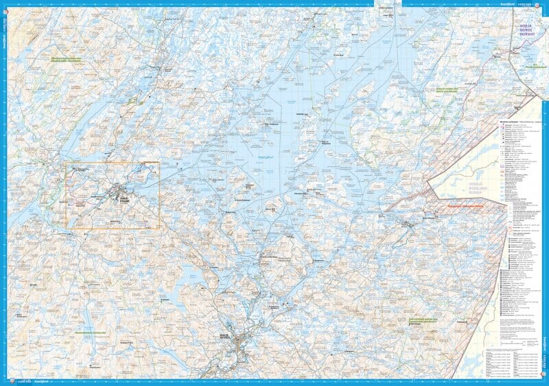 Carte des sports nautiques - Inarijärvi, Vätsäri & Tsarmitunturi (Finlande) | Calazo carte de randonnée Calazo