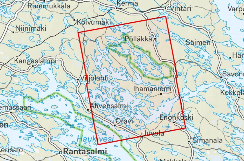 Carte des sports nautiques - Kolovesi & Joutenvesi (Finlande) | Calazo carte de randonnée Calazo