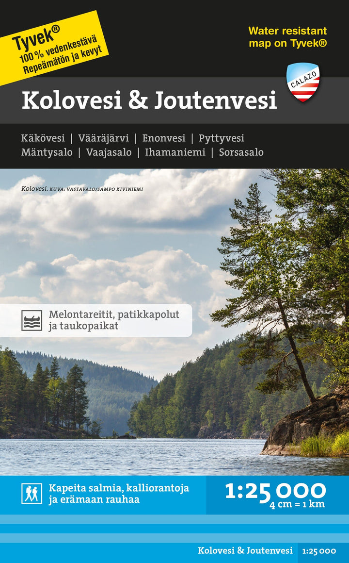 Carte des sports nautiques - Kolovesi & Joutenvesi (Finlande) | Calazo carte pliée Calazo 