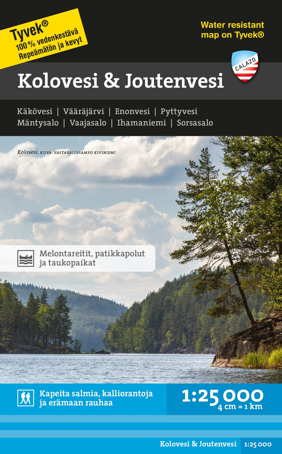 Carte des sports nautiques - Kolovesi & Joutenvesi (Finlande) | Calazo carte pliée Calazo 