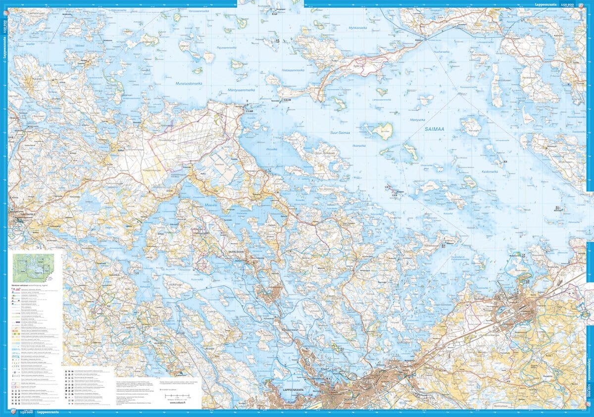 Carte des sports nautiques - Saimaa GeoPark Lappeenranta, Imatra & Savitaipale (Finlande) | Calazo carte de randonnée Calazo
