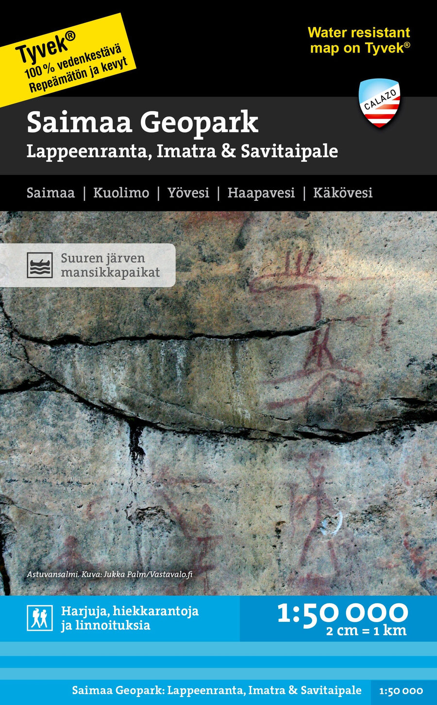 Carte des sports nautiques - Saimaa GeoPark Lappeenranta, Imatra & Savitaipale (Finlande) | Calazo carte pliée Calazo 