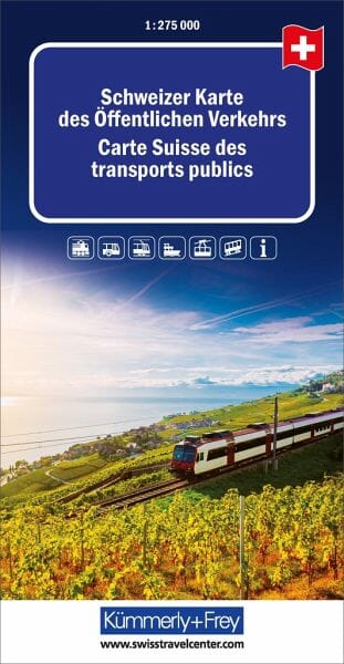 Carte des transports publics en Suisse | Kümmerly & Frey carte routière Kümmerly & Frey