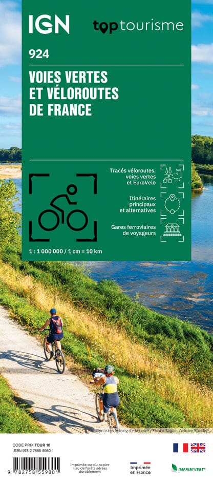 Carte des voies vertes et véloroutes de France | IGN carte routière IGN 