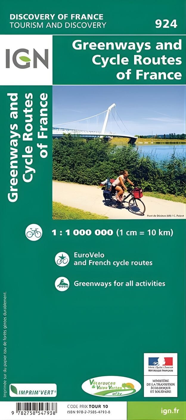 Carte des voies vertes et véloroutes de France | IGN carte routière IGN 