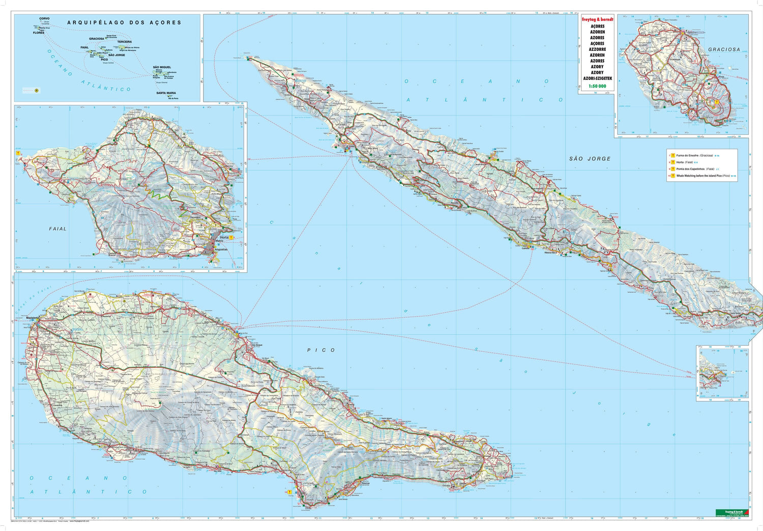 Carte détaillée - Açores | Freytag & Berndt carte routière Freytag & Berndt
