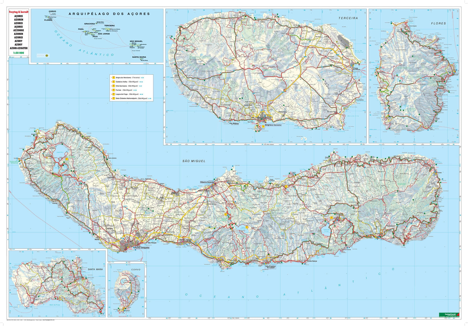 Carte détaillée - Açores | Freytag & Berndt carte routière Freytag & Berndt