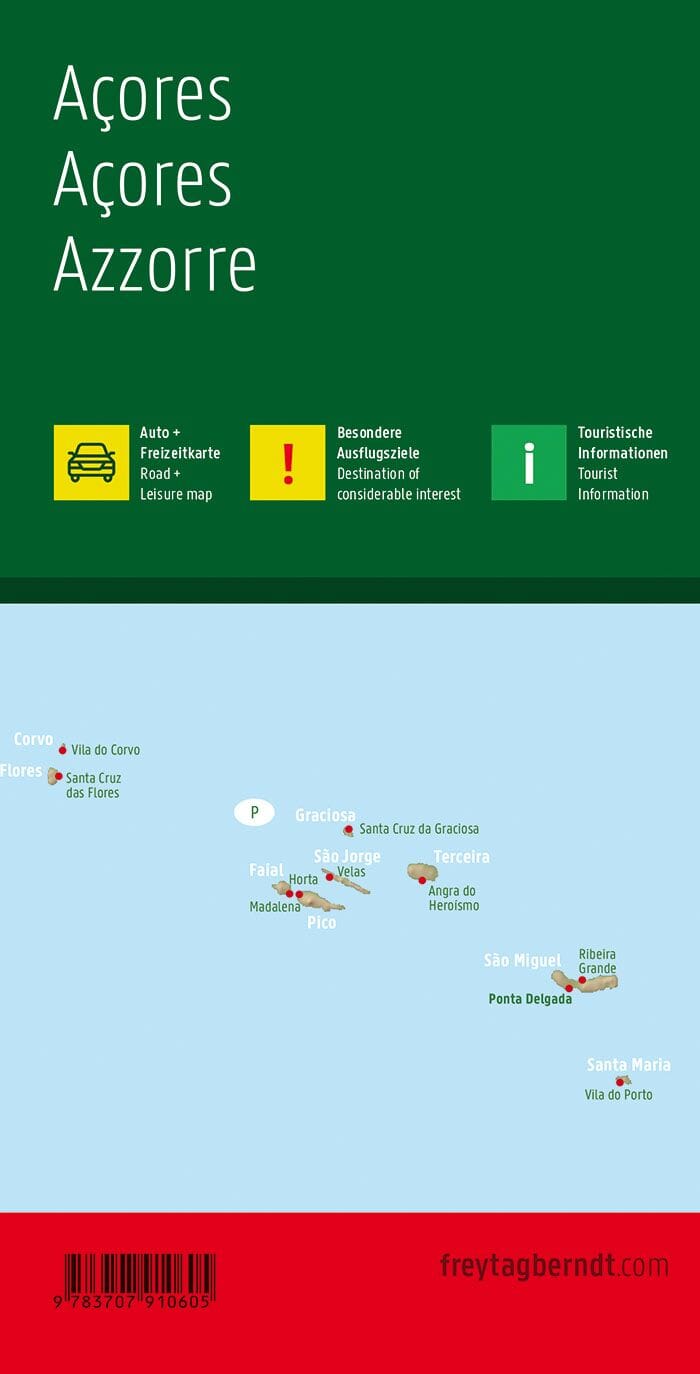 Carte détaillée - Açores | Freytag & Berndt carte routière Freytag & Berndt