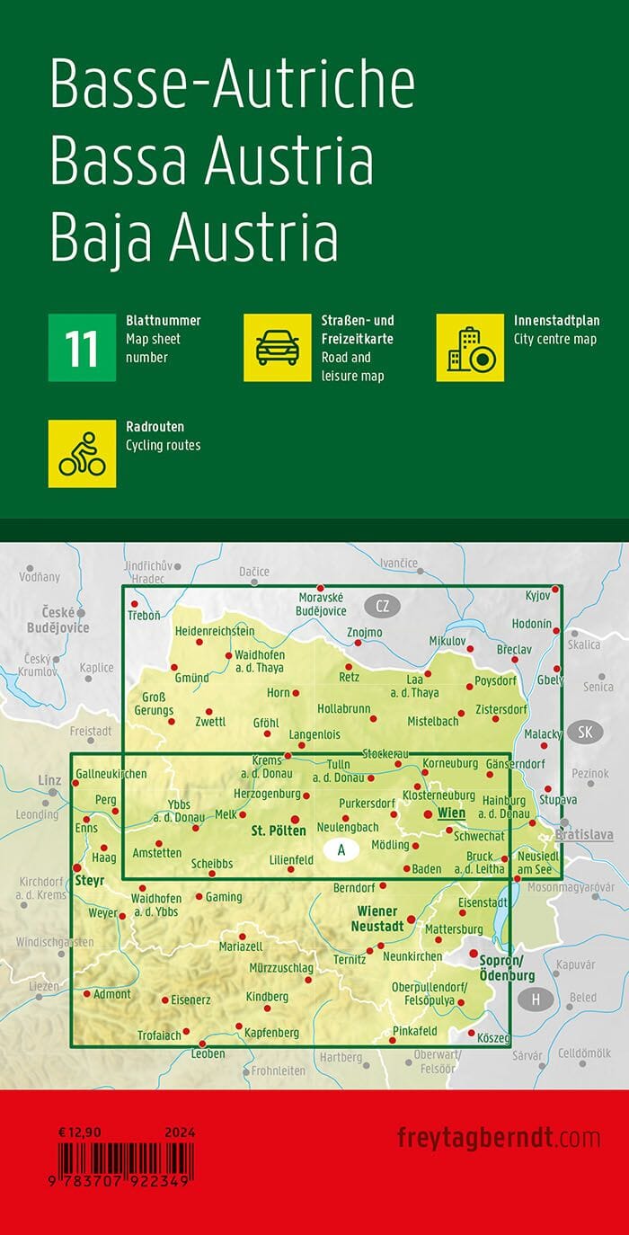 Carte détaillée - Basse-Autriche | Freytag & Berndt carte routière Freytag & Berndt