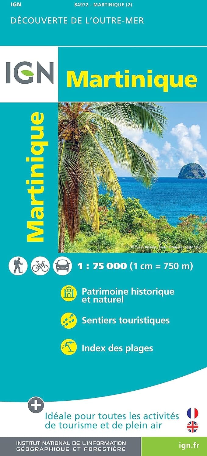 Detailed map - Martinique - LAMINATED WALL MAP VERSION | IGN – Cartovia