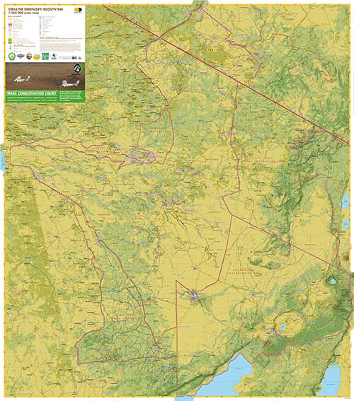 Carte détaillée - Serengeti, Masai Mara, Ngorogoro and Oldupai | Harvey Maps carte routière Harvey Maps