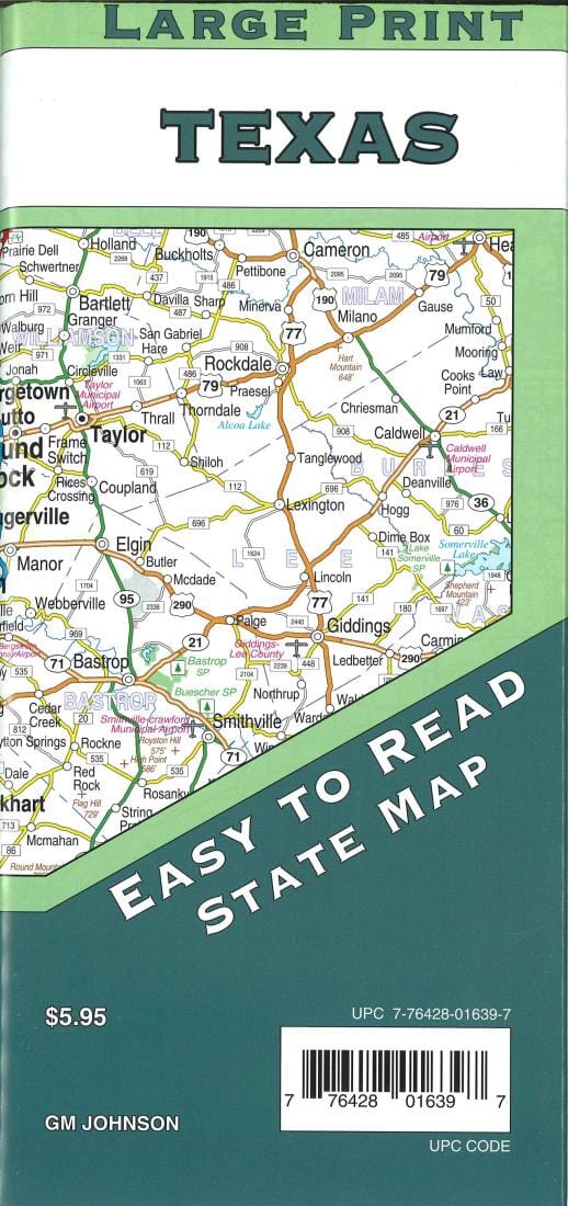 Carte d'état - Texas (gros caractères) | GM Johnson carte routière GM Johnson Default Title