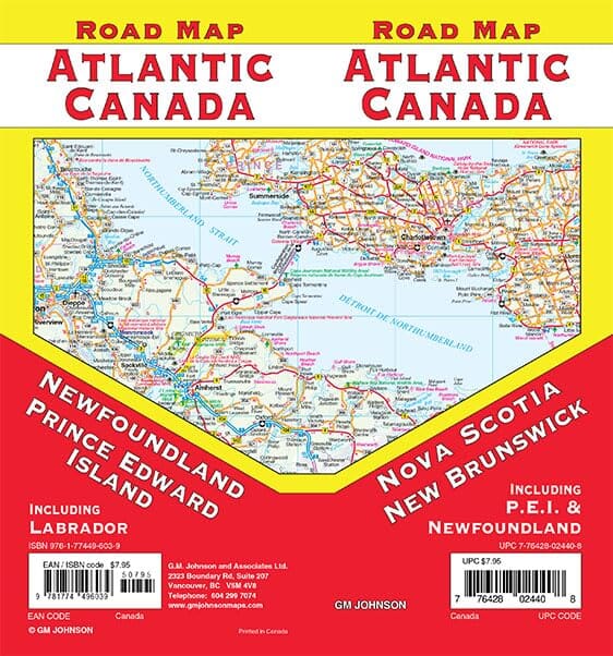 Carte du Canada Atlantique | GM Johnson carte routière GM Johnson 