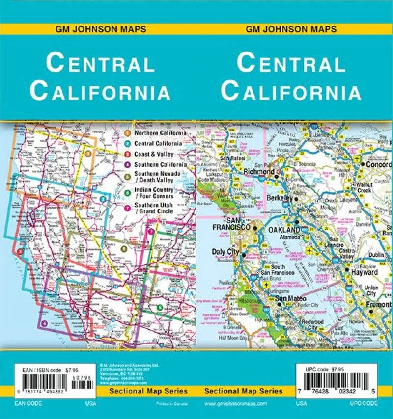 Carte du centre de la Californie | GM Johnson carte routière GM Johnson 