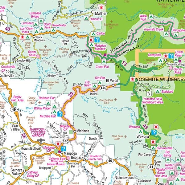 Carte du centre de la Californie | GM Johnson carte routière GM Johnson 