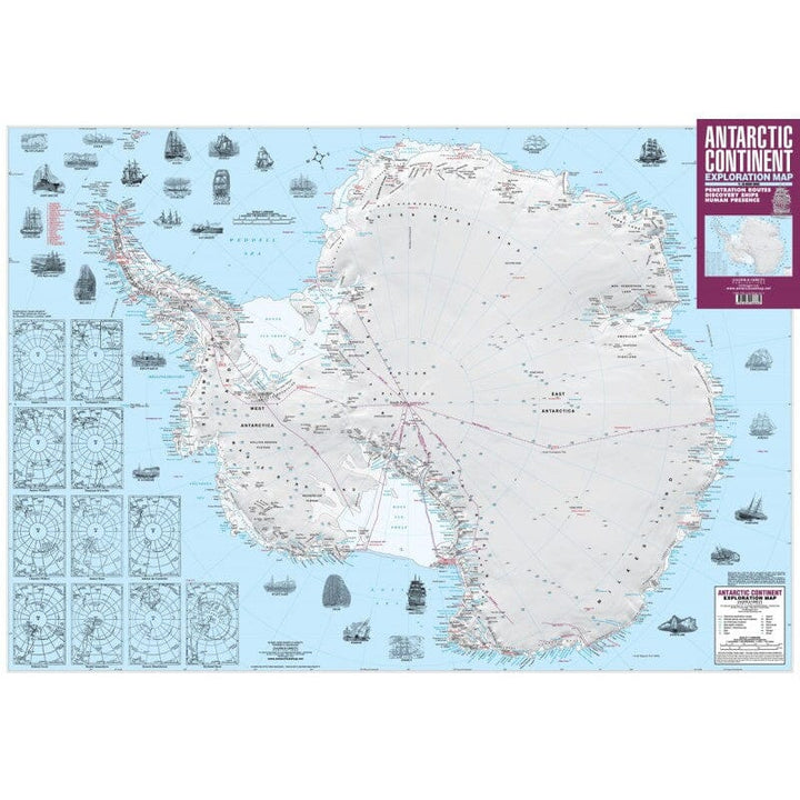 Carte du continent Antarctique | Zagier & Urruty carte routière Zagier y Urruty 