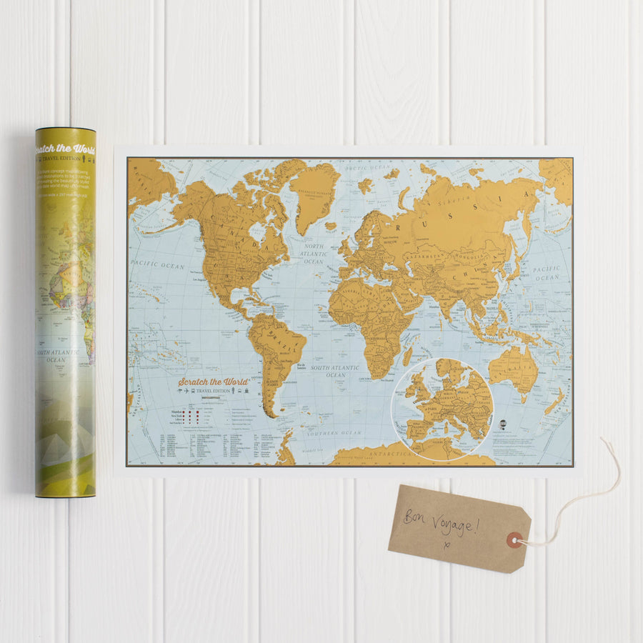 Carte du monde à gratter (en anglais) - Spécial voyageur (42 x 30 cm) | Maps International accessoire de voyage Maps International 