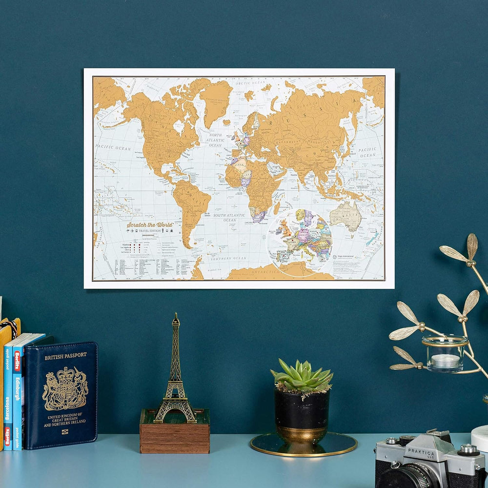 Carte du monde à gratter (en anglais) - Spécial voyageur (42 x 30 cm) | Maps International accessoire de voyage Maps International 