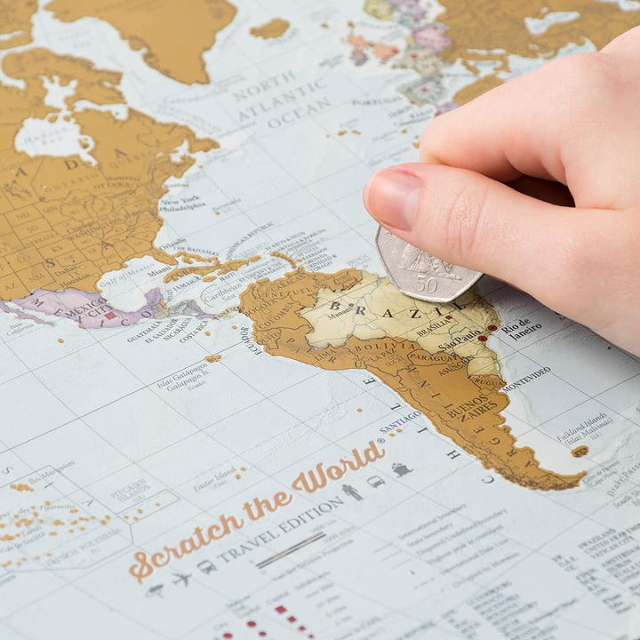 Carte du monde à gratter (en anglais) - Spécial voyageur (42 x 30 cm) | Maps International accessoire de voyage Maps International 
