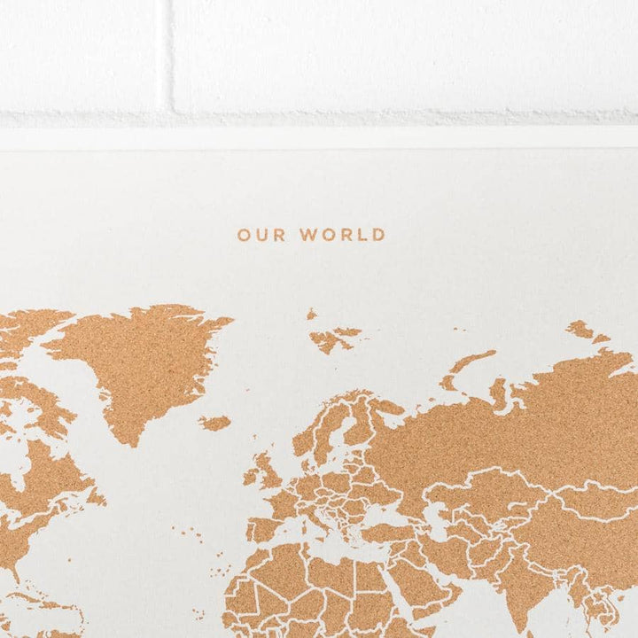 Carte du monde en liège - Édition spéciale blanc (45 x 30 cm) | Miss Wood accessoire Miss Wood 