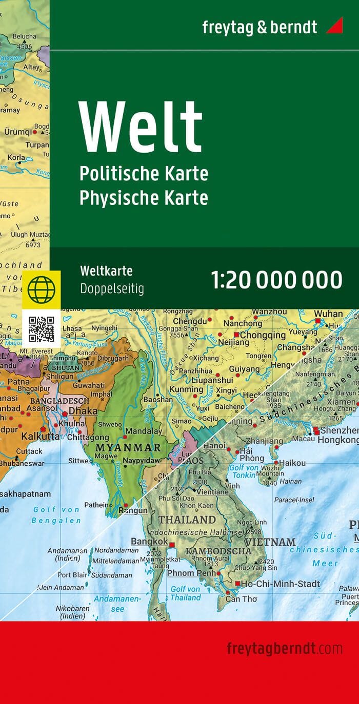 Carte du Monde recto-verso - Politique & Physique - en allemand | Freytag & Berndt carte routière Freytag & Berndt 