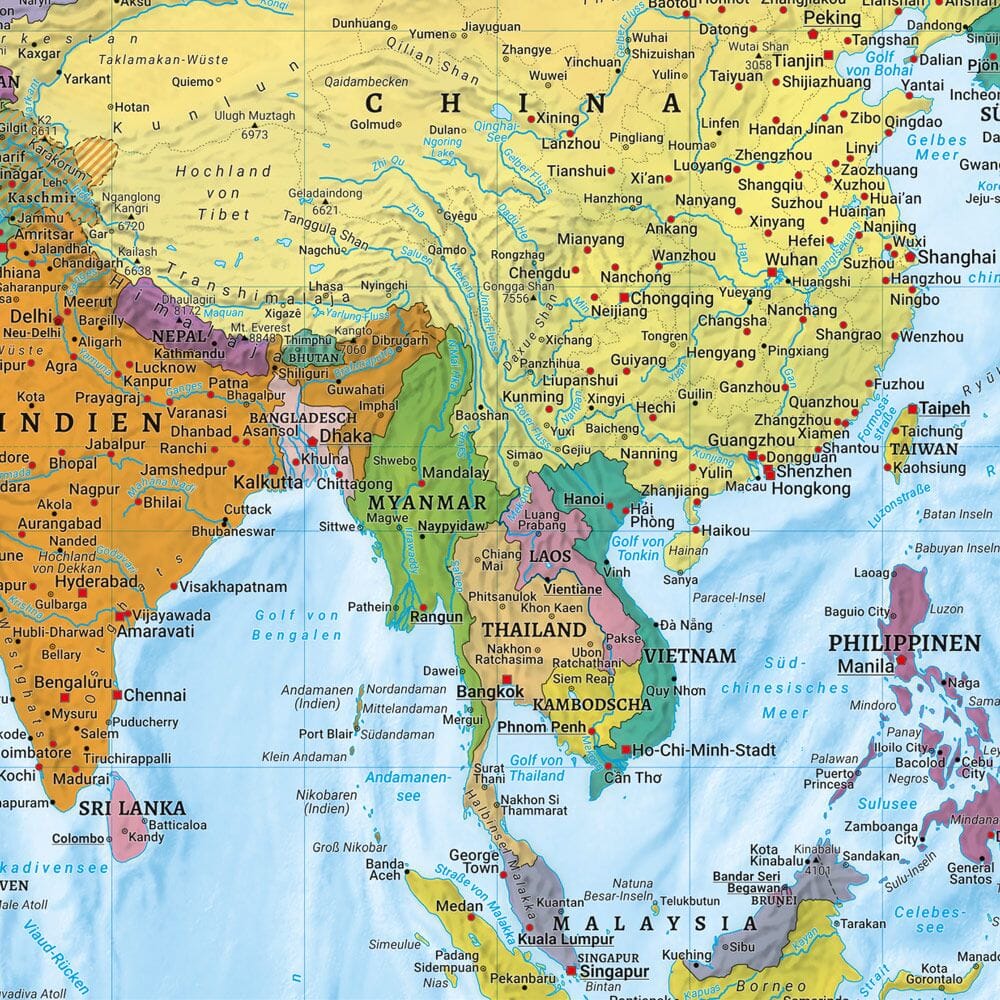 Carte du Monde recto-verso - Politique & Physique - en allemand | Freytag & Berndt carte routière Freytag & Berndt 