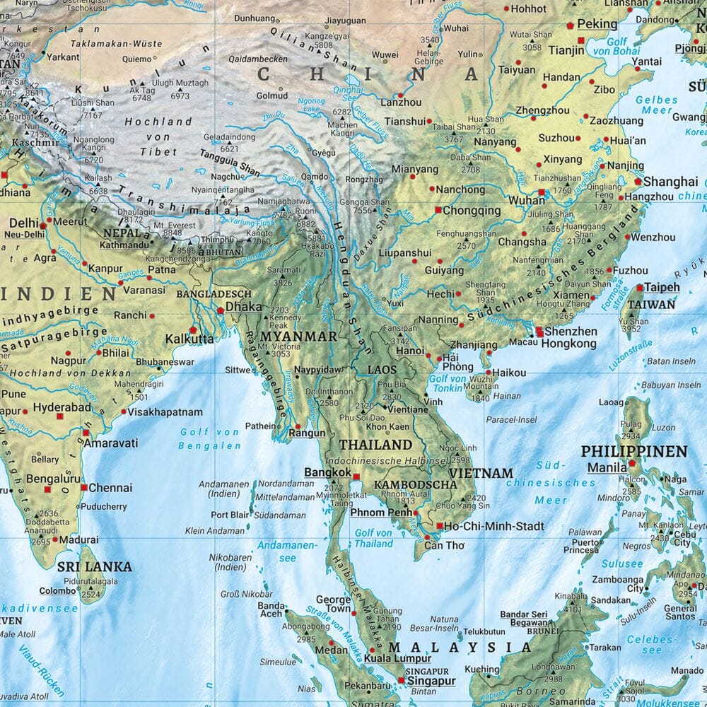 Carte du Monde recto-verso - Politique & Physique - en allemand | Freytag & Berndt carte routière Freytag & Berndt 