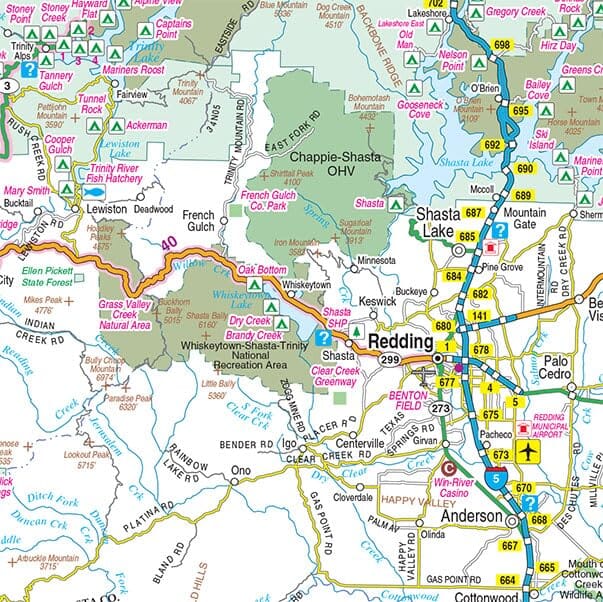 Carte du nord de la Californie | GM Johnson carte routière GM Johnson 