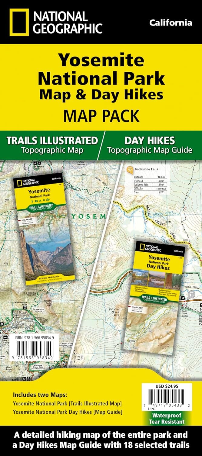 Carte du parc national de Yosemite et randonnées d'une journée (lot de cartes) | National Geographic carte de randonnée National Geographic 