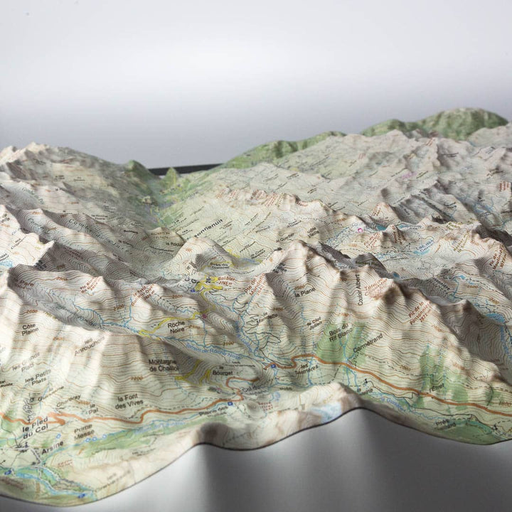 Carte en relief - Aiguilles d'Arves, Galibier, Thabor - 70 x 50 x 6 cm | Dénivelés Editions carte en relief Dénivelés Editions 