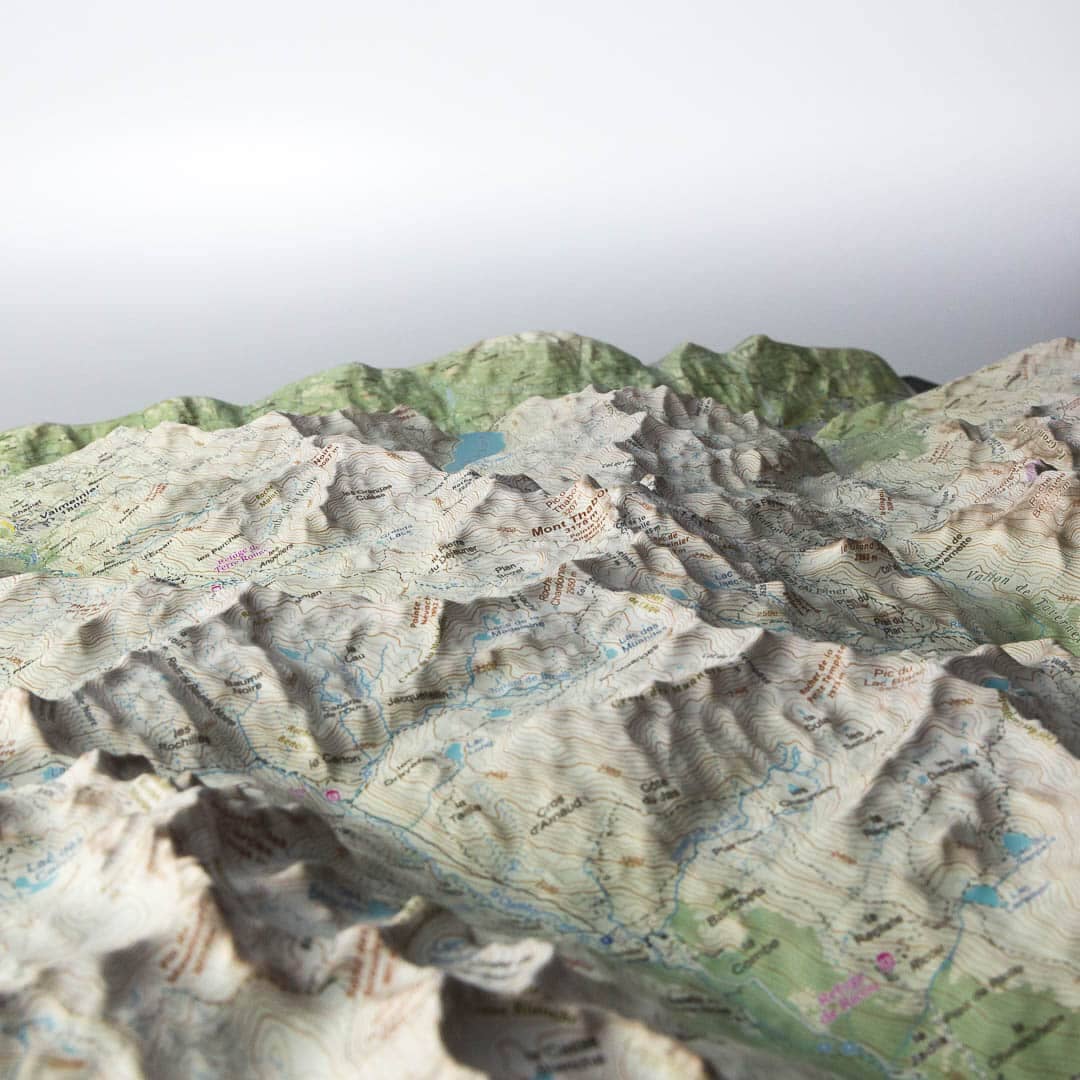Carte en relief - Aiguilles d'Arves, Galibier, Thabor - 70 x 50 x 6 cm | Dénivelés Editions carte en relief Dénivelés Editions 