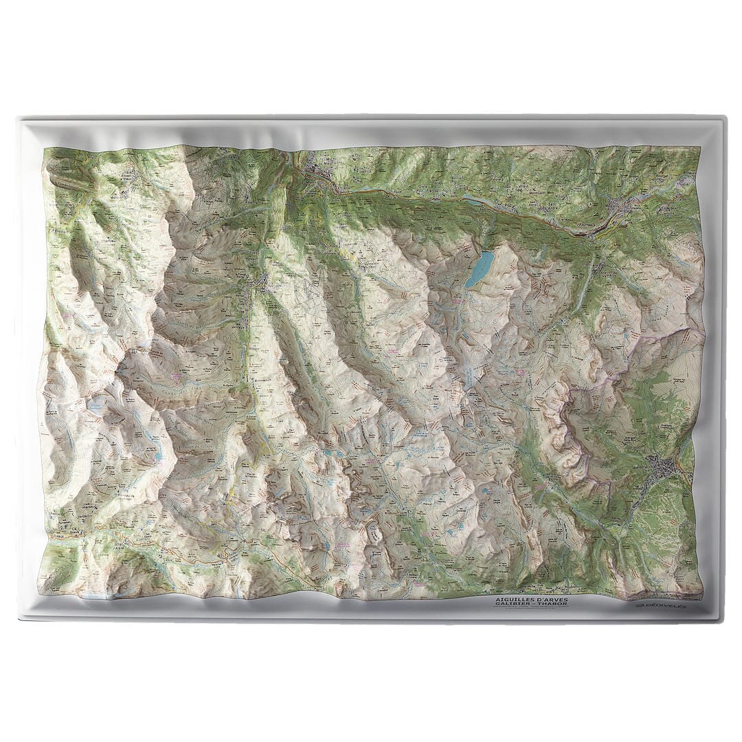 Carte en relief - Aiguilles d'Arves, Galibier, Thabor - 70 x 50 x 6 cm | Dénivelés Editions carte en relief Dénivelés Editions Default Title
