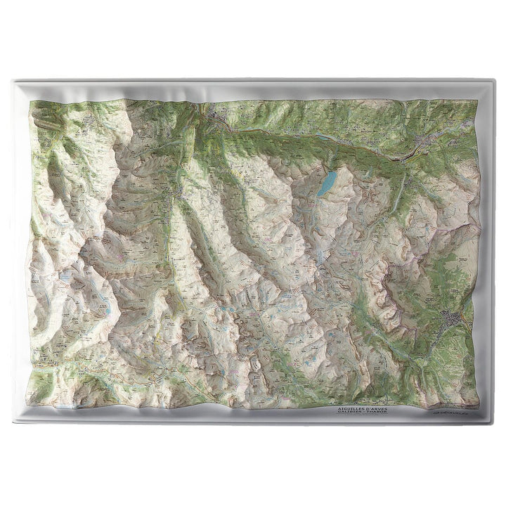 Carte en relief - Aiguilles d'Arves, Galibier, Thabor - 70 x 50 x 6 cm | Dénivelés Editions carte en relief Dénivelés Editions Default Title