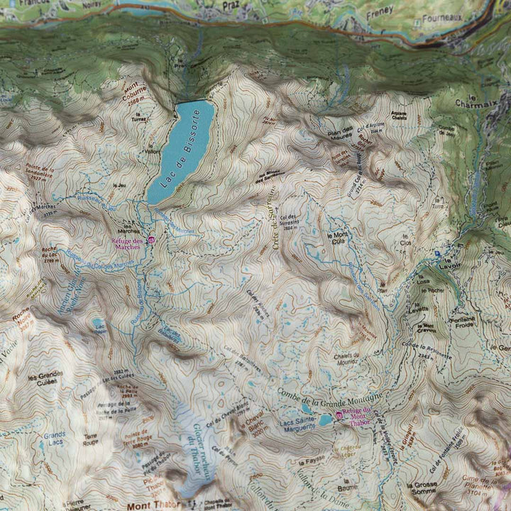 Carte en relief - Aiguilles d'Arves, Galibier, Thabor - 70 x 50 x 6 cm | Dénivelés Editions carte en relief Dénivelés Editions 