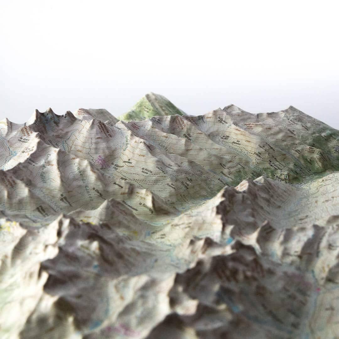 Carte en relief - Aiguilles d'Arves, Galibier, Thabor - 70 x 50 x 6 cm | Dénivelés Editions carte en relief Dénivelés Editions 