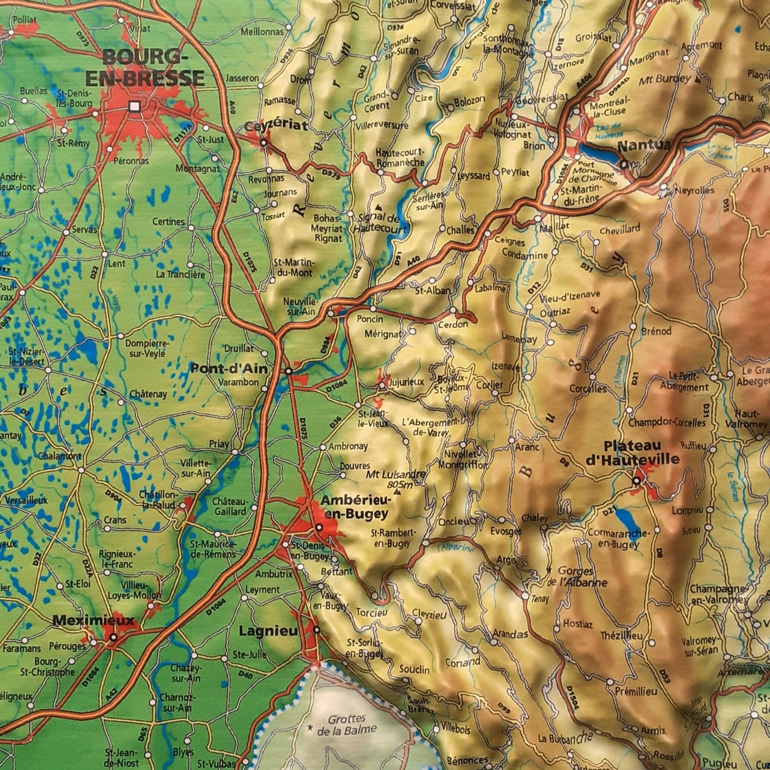 Carte en relief - Ain - 31 x 31 cm | Relief Editions carte en relief Reliefs Editions 