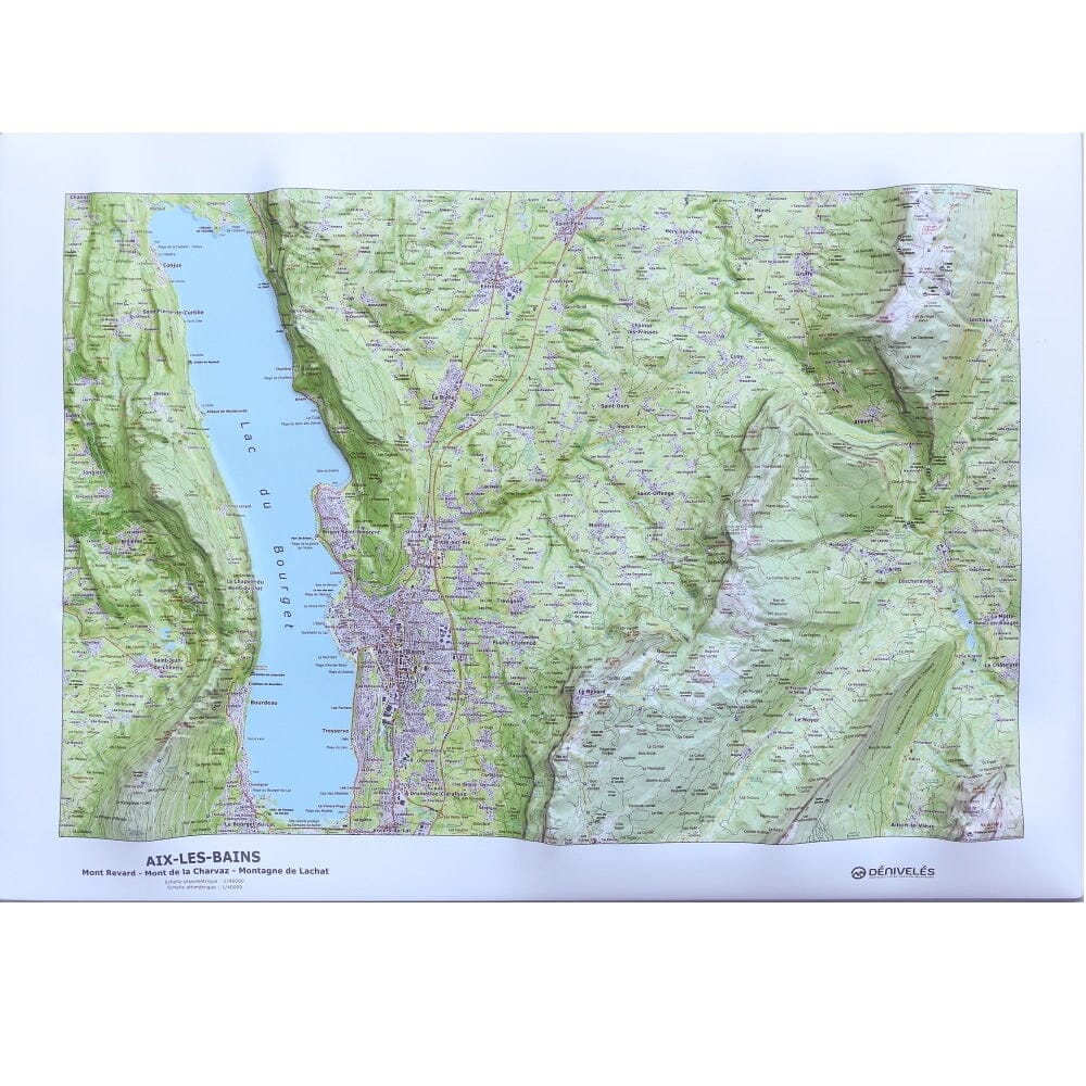 Carte en relief - Aix-les-Bains - 70 x 50 x 4,5 cm | Dénivelés Editions carte en relief Dénivelés Editions Default Title