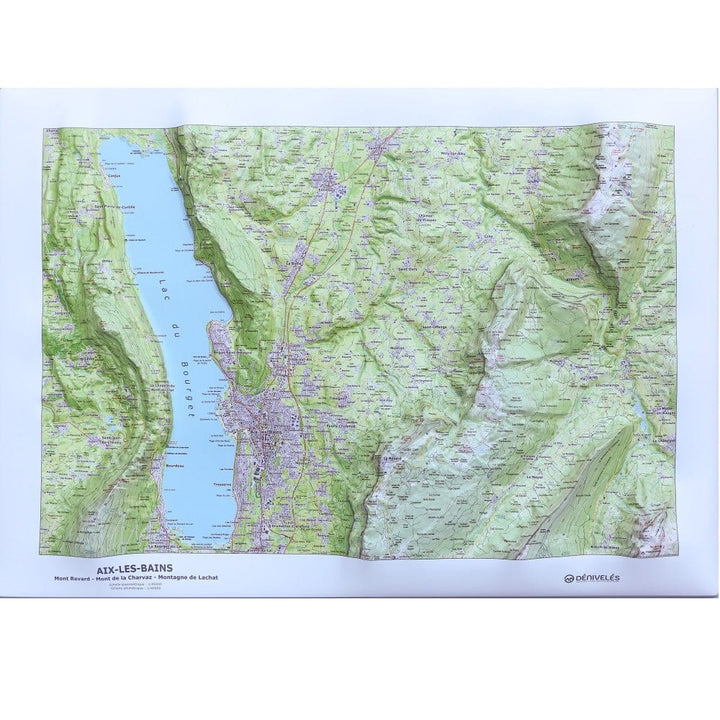 Carte en relief - Aix-les-Bains - 70 x 50 x 4,5 cm | Dénivelés Editions carte en relief Dénivelés Editions Default Title