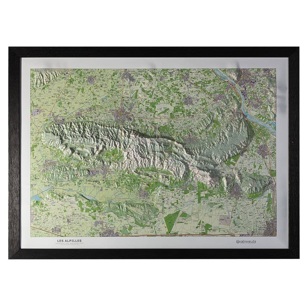 Carte en relief - Alpilles - 70 x 50 cm | Dénivelés Editions carte en relief Dénivelés Editions 