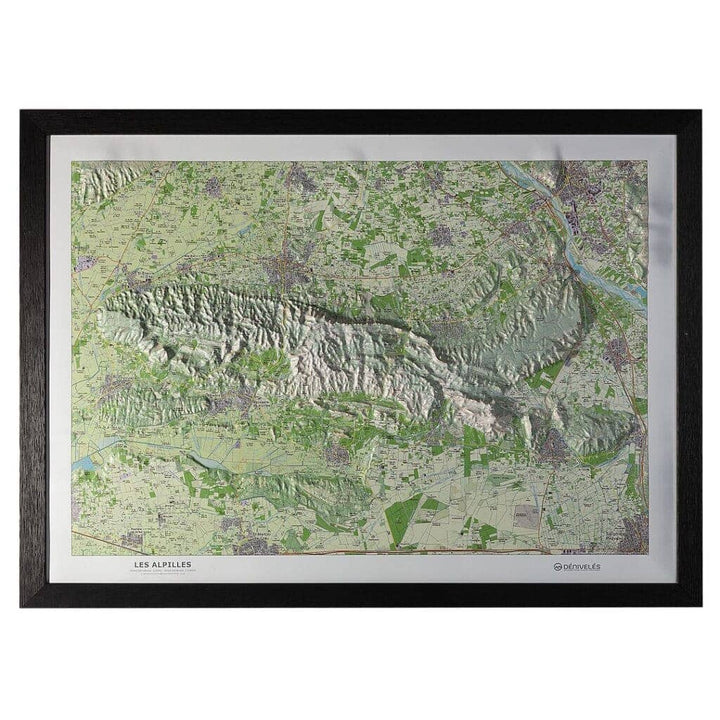 Carte en relief - Alpilles - 70 x 50 cm | Dénivelés Editions carte en relief Dénivelés Editions 