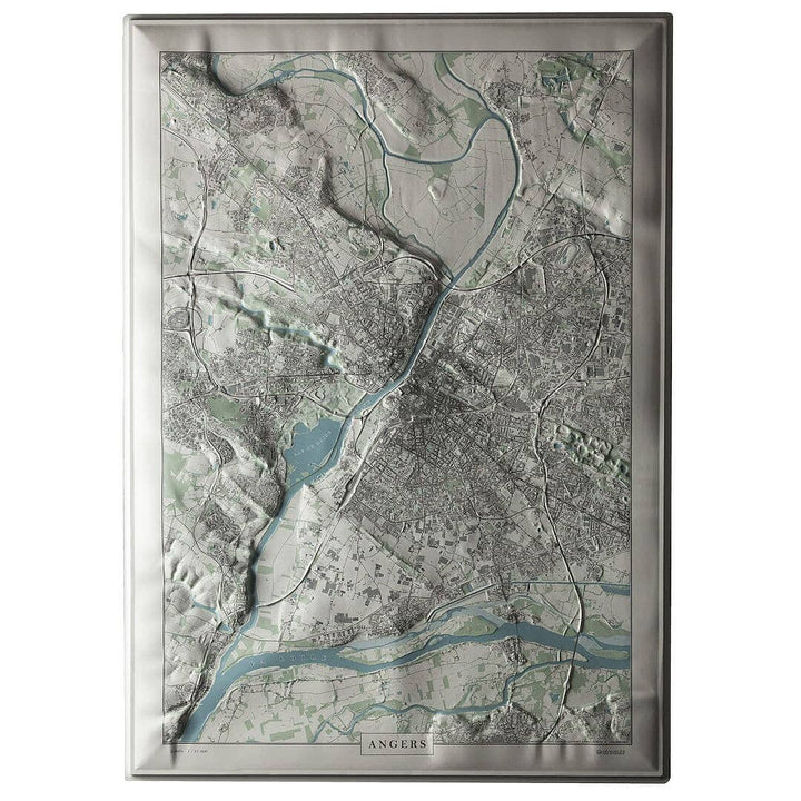 Carte en relief - Angers - 70 x 50 x 4 cm | Dénivelés Editions carte en relief Dénivelés Editions Default Title
