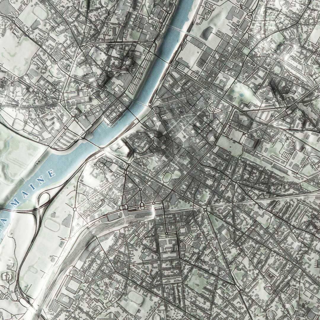 Carte en relief - Angers - 70 x 50 x 4 cm | Dénivelés Editions carte en relief Dénivelés Editions 