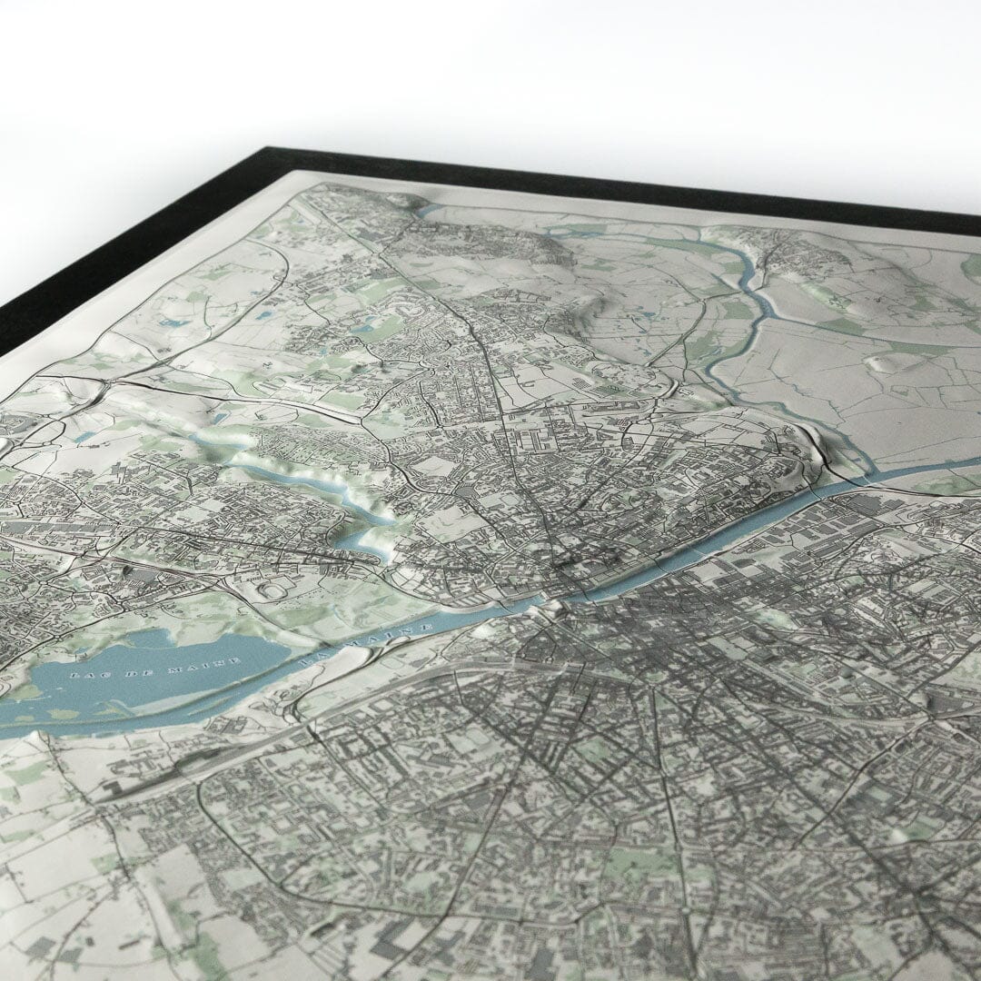 Carte en relief - Angers - 70 x 50 x 4 cm | Dénivelés Editions carte en relief Dénivelés Editions 