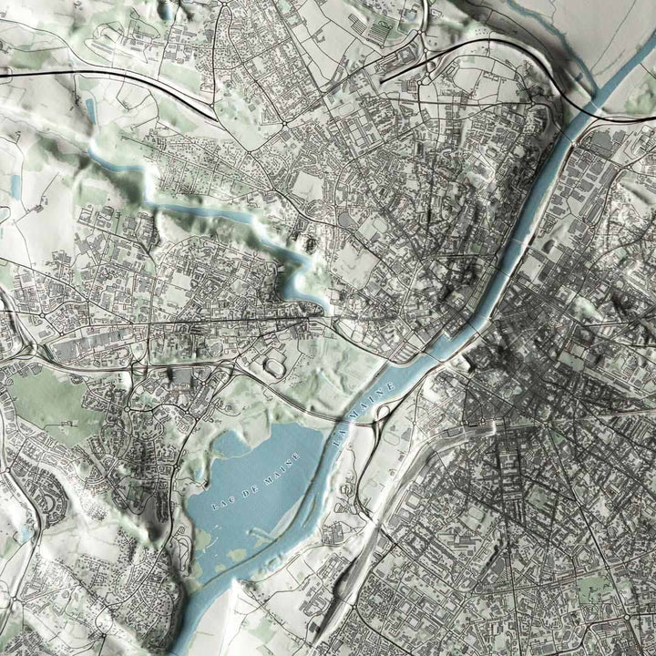Carte en relief - Angers - 70 x 50 x 4 cm | Dénivelés Editions carte en relief Dénivelés Editions 