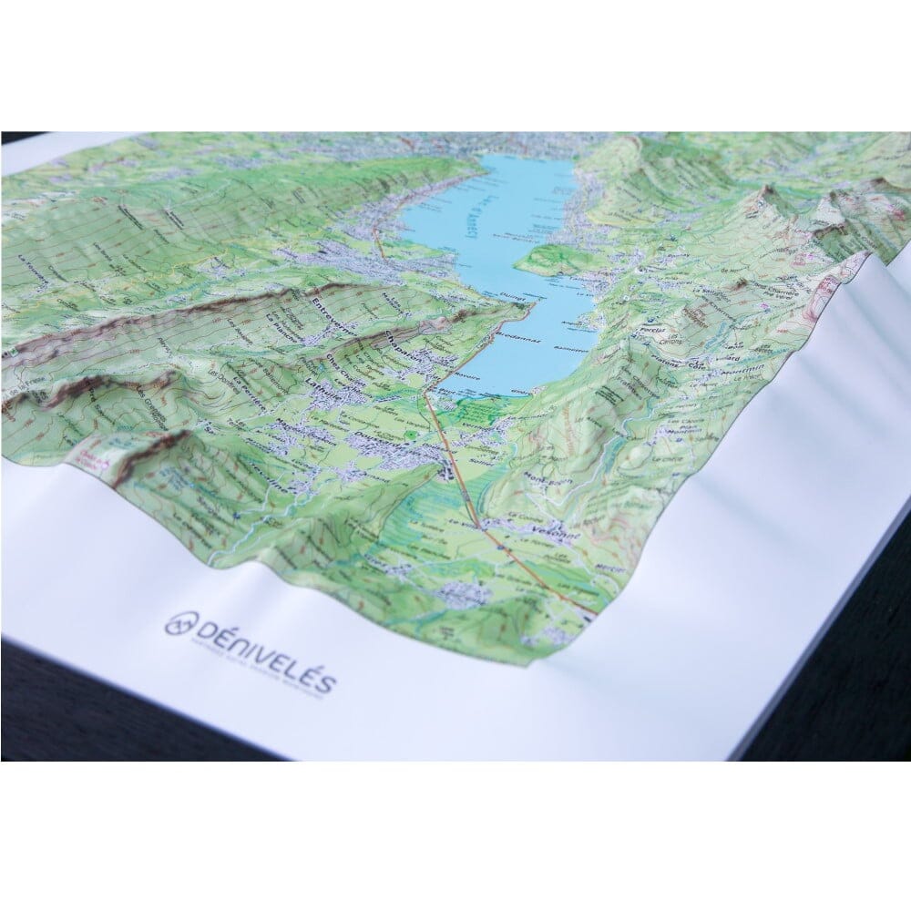 Carte en relief - Annecy - 70 x 50 x 4 cm | Dénivelés Editions carte en relief Dénivelés Editions 