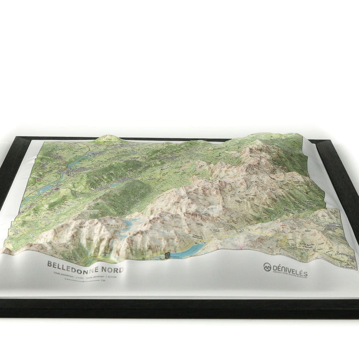 Carte en relief - Belledonne Nord - 50 x 70 x 6,1 cm | Dénivelés Editions carte en relief Dénivelés Editions 