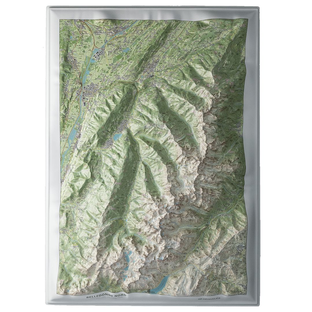 Carte en relief - Belledonne Nord - 50 x 70 x 6,1 cm | Dénivelés Editions carte en relief Dénivelés Editions Default Title